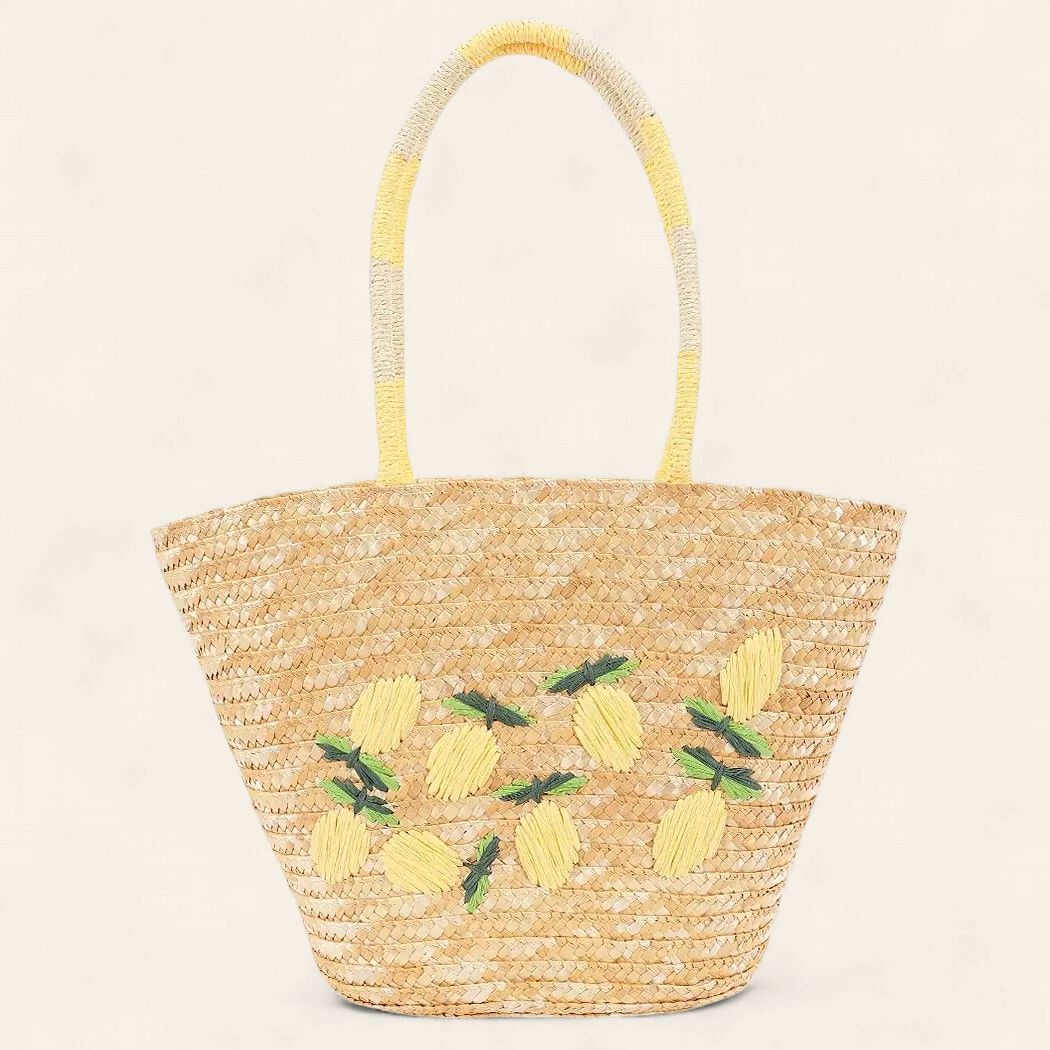 Lemon Straw Tote