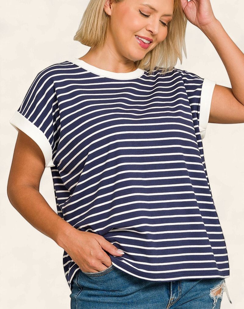 Plus Jenna Top - NAVY