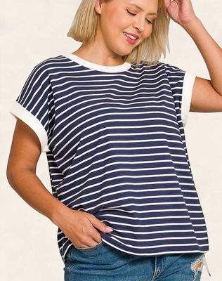 Plus Jenna Top - NAVY