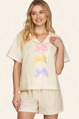 Polkadot Pajama Short Set - CREAM