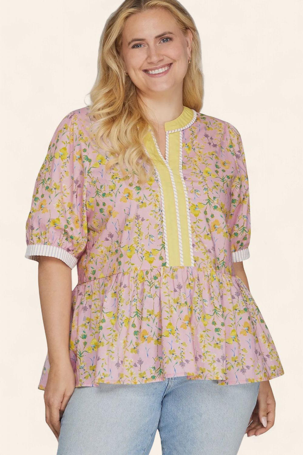 Plus Angile" Top - PINK