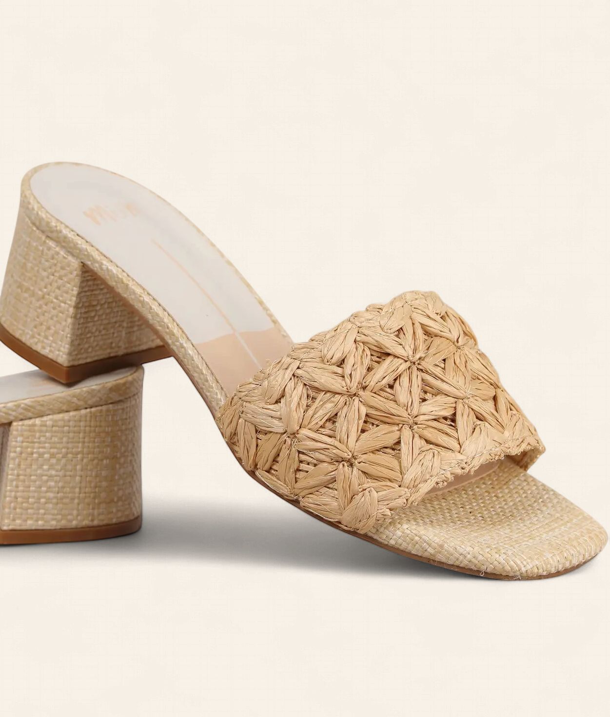 Chiara Natural Raffia Block Sandal