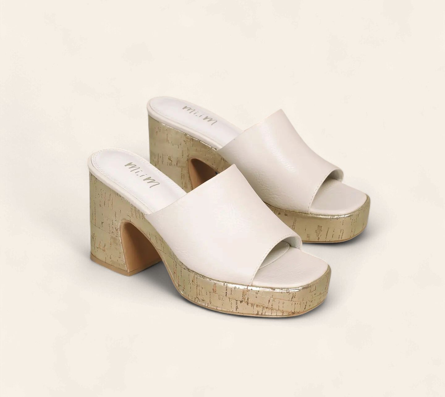 Summer Platform Block Heel - WHITE