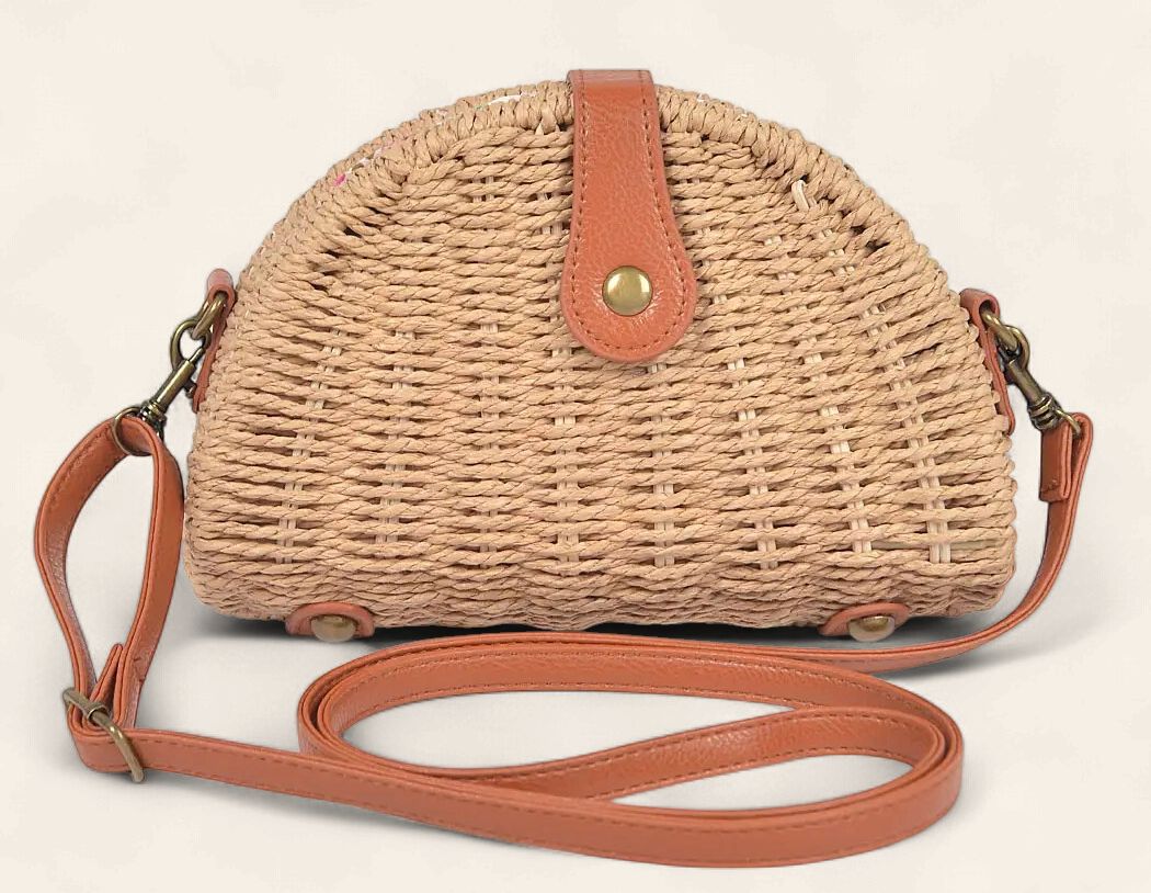 Semi Circle Bamboo Clutch