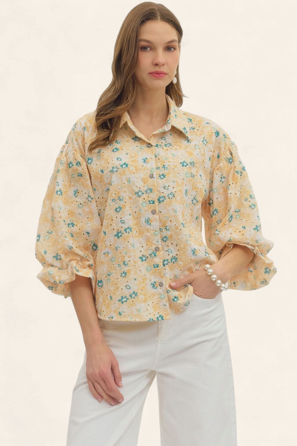 Poppy Puff Sleeve Top - YELLOW
