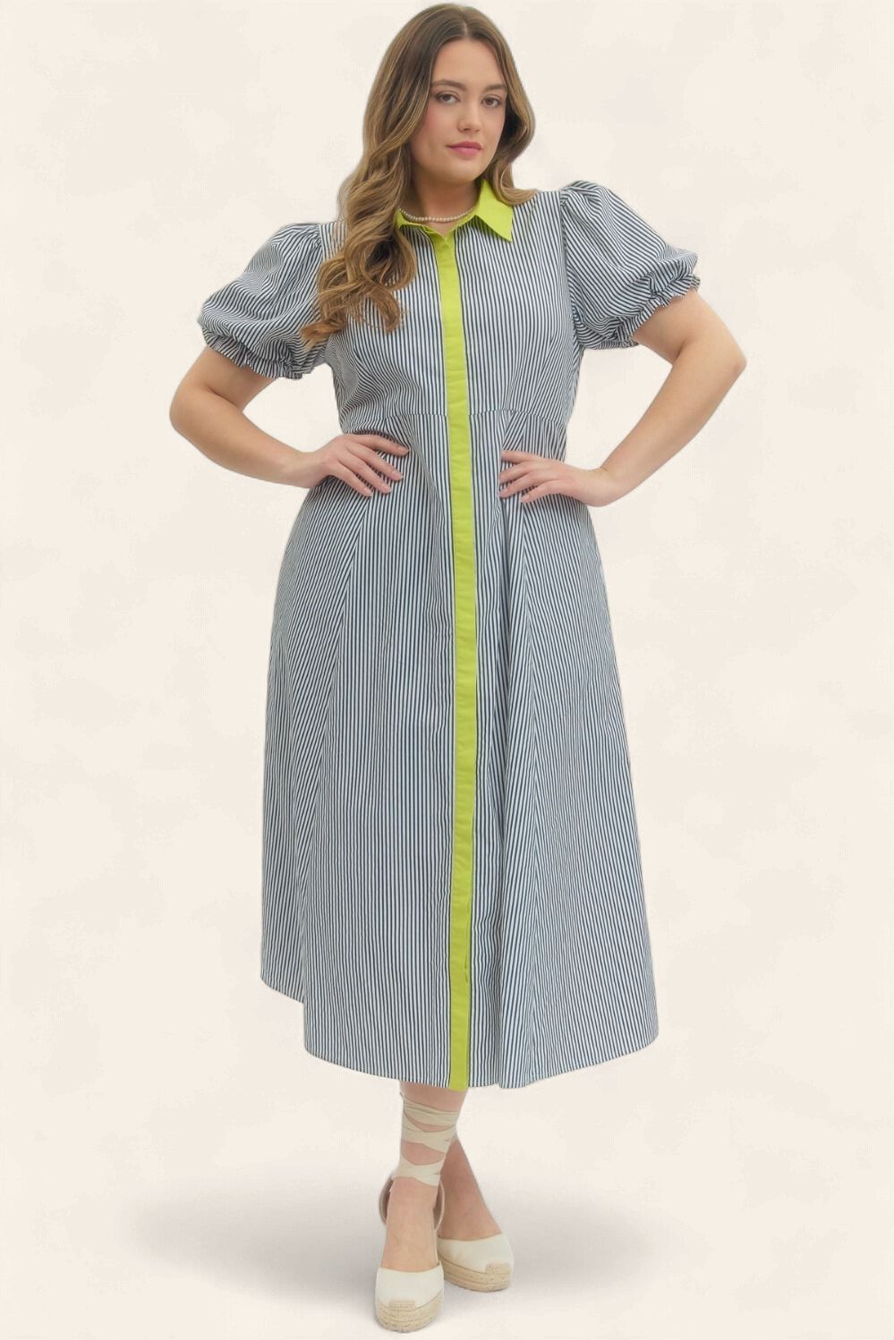 Plus June Midi Dress - NAVY