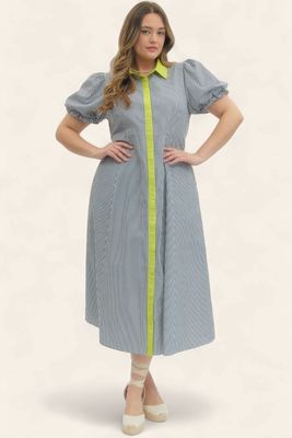Plus June Midi Dress - NAVY