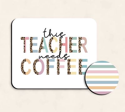 This Teacher Needs Coffee Desk Set