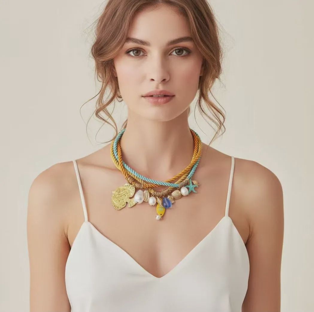 Ocean Charm Rope Necklace