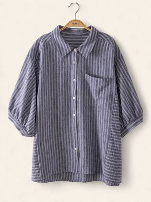 Plus Penelope Stripe Top - NAVY