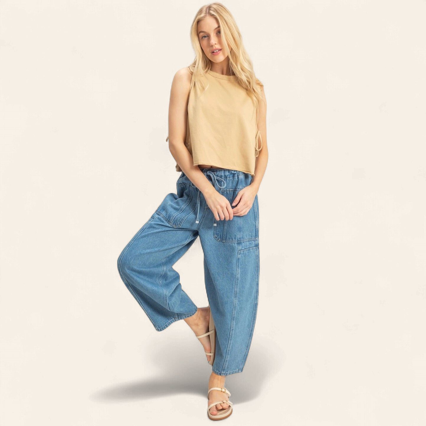 Wide Pants w/ Oversize Pants - LT. BLUE