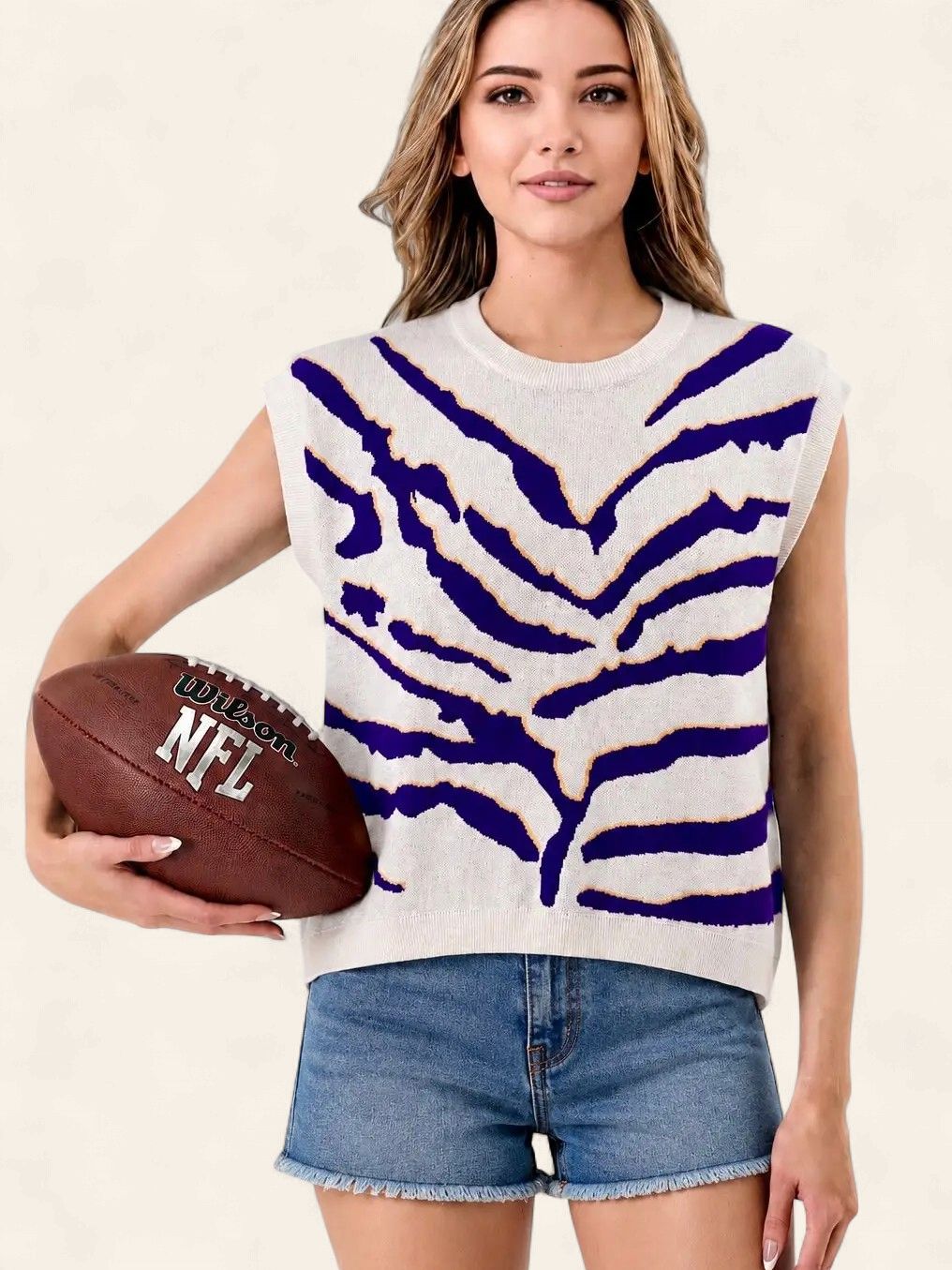 Game Day Tiger Print Knit Top