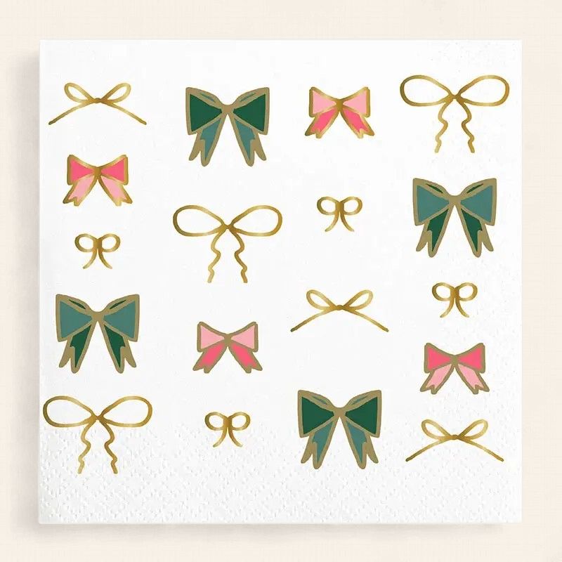 Knots &amp; Bows Holiday Foil Napkins