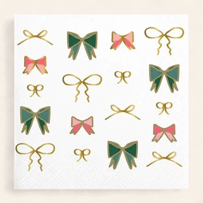 Knots &amp; Bows Holiday Foil Napkins