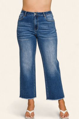 Plus  Zenana High Rise Straight Leg - DARK WASH