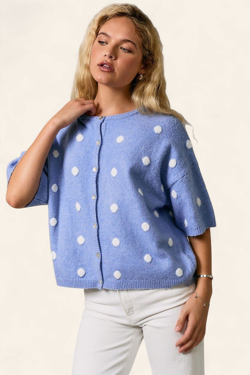 Polka Dot Sweater - BLUE