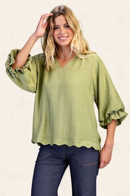 The Grayson Blouse - GREEN TEA