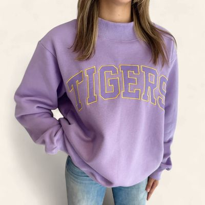 LSU TIGERS Varsity  Mockneck - LAVENDER