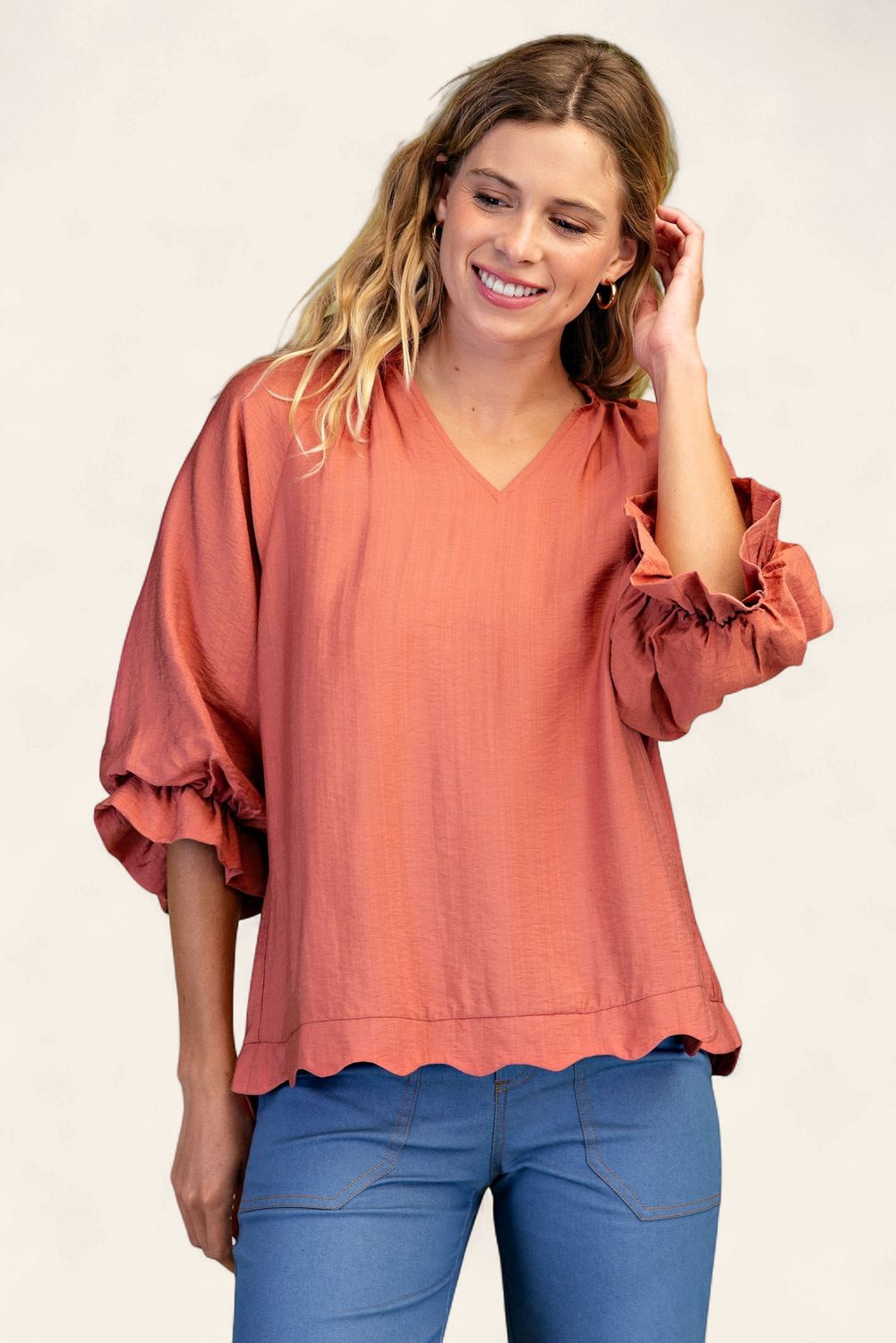 The Grayson Blouse - CANYON CLAY