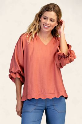 The Grayson Blouse - CANYON CLAY