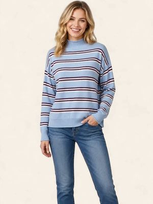 The Harbor Striped Sweater - BLUE