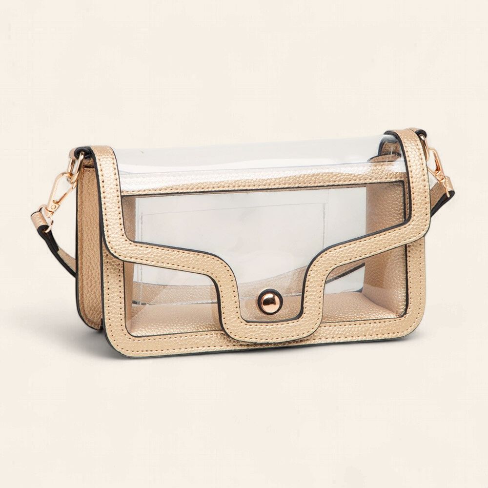 Faux Leather Clear Bag - GOLD