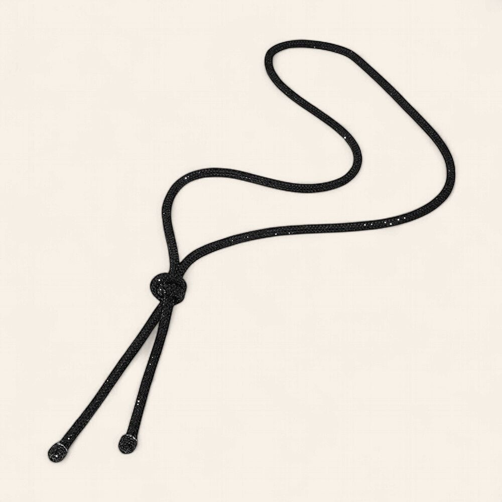 Game Day Rope Lariat Necklace - BLACK