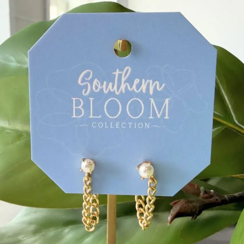 Presley Pearl Chain Studs
