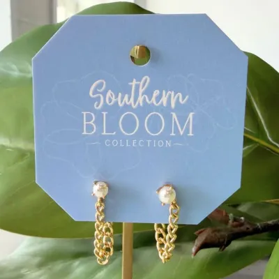 Presley Pearl Chain Studs