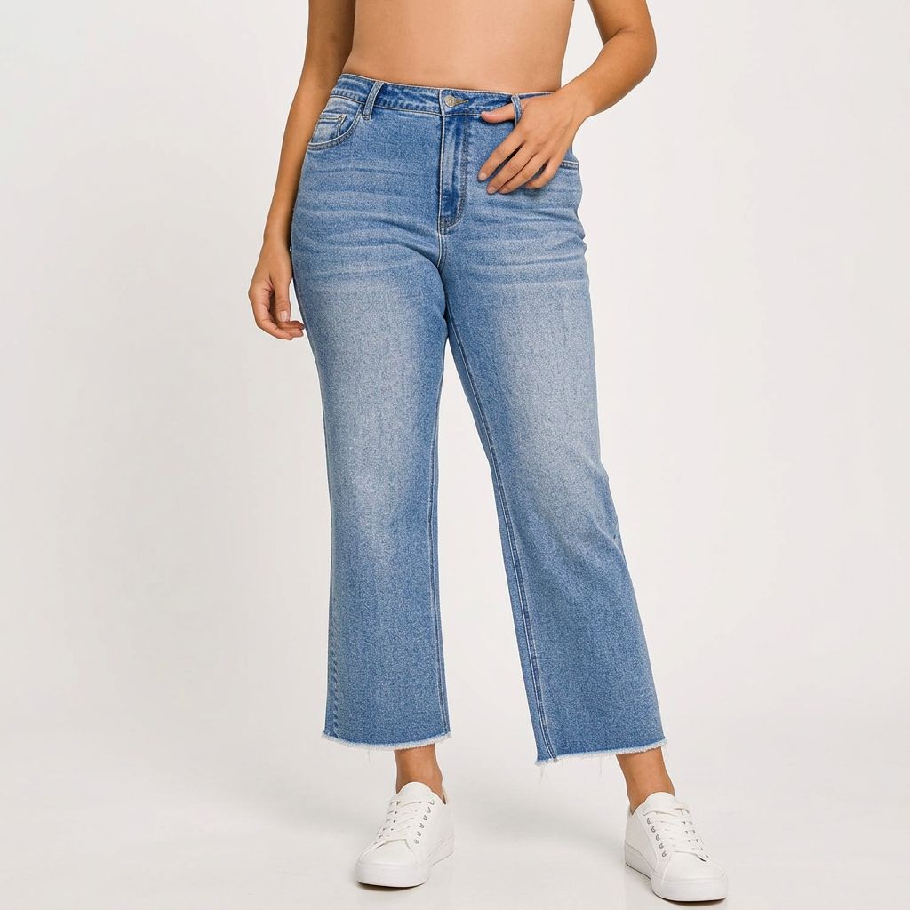 Plus Zenana High Rise Straight Jeans - MEDIUM