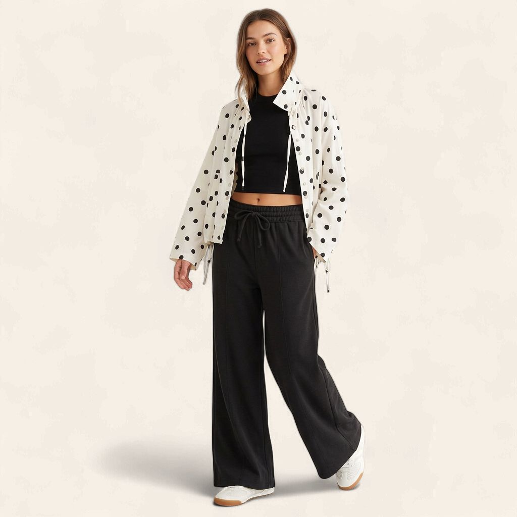 Scuba Wide Leg Pants - BLACK