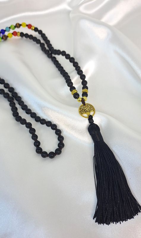 Mala 7 Chakras Onyx Matte
