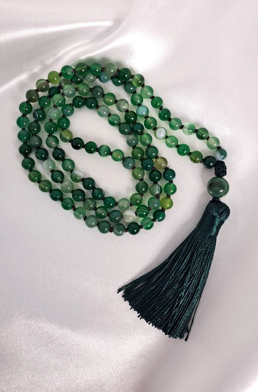 Mala Agate verte- Estime de soi, équilibre