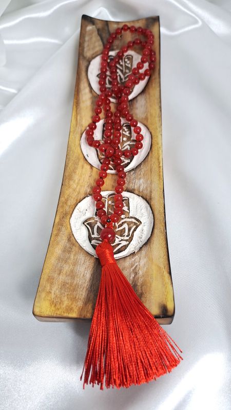 Mala Cornaline rouge - Mémorisation, méditation, estime de soi