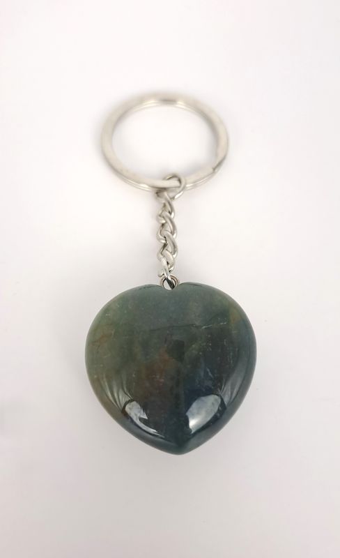 Porte-clé Agate indienne "forme cœur"