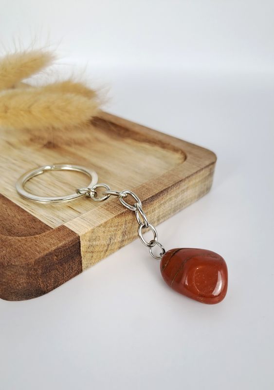 Porte-clé  Jaspe rouge "Forme irrégulière"