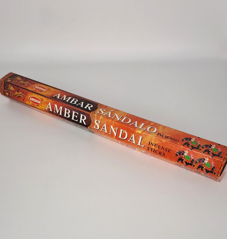 Encens bâton Krishan - Ambre / Bois de Santal - boîte de 20g