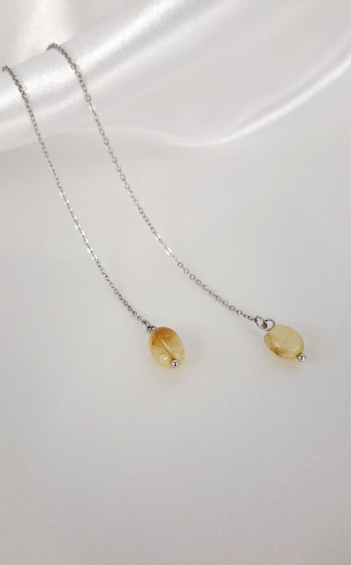 Boucles d'oreilles pendantes en Citrine