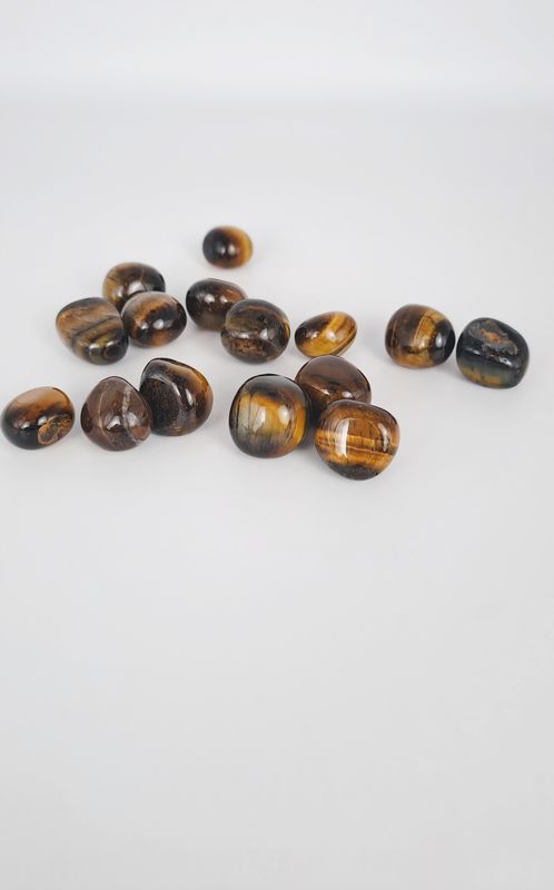 Pierre roulée Œil de tigre lot de 5 : Réconfort, courage, protection