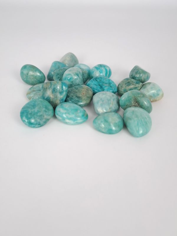 Pierre roulée Amazonite lot de 5:  Réconfort, créativité, surmonter le stress, paix intérieur