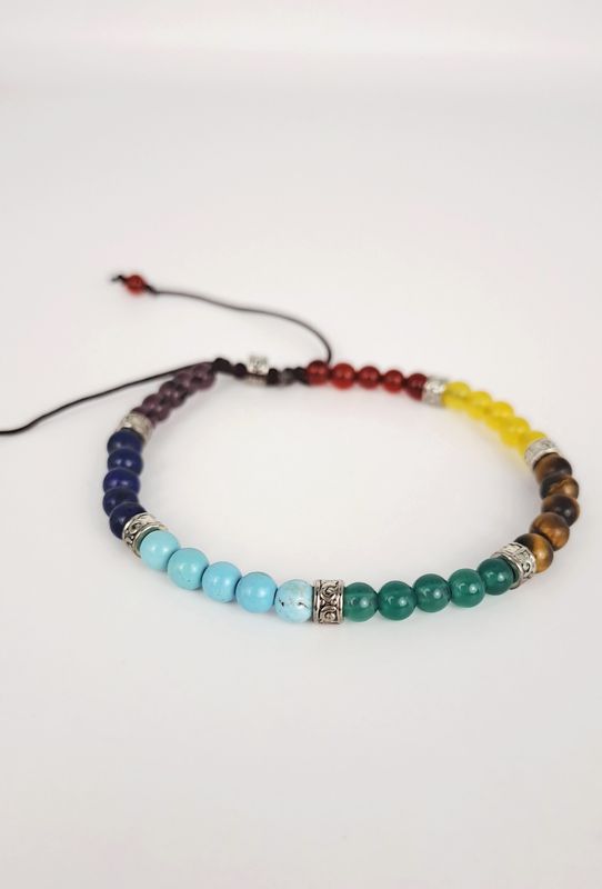Bracelet cordon 7 Chakras 4mm- "Équilibre des chakras et sérénité"