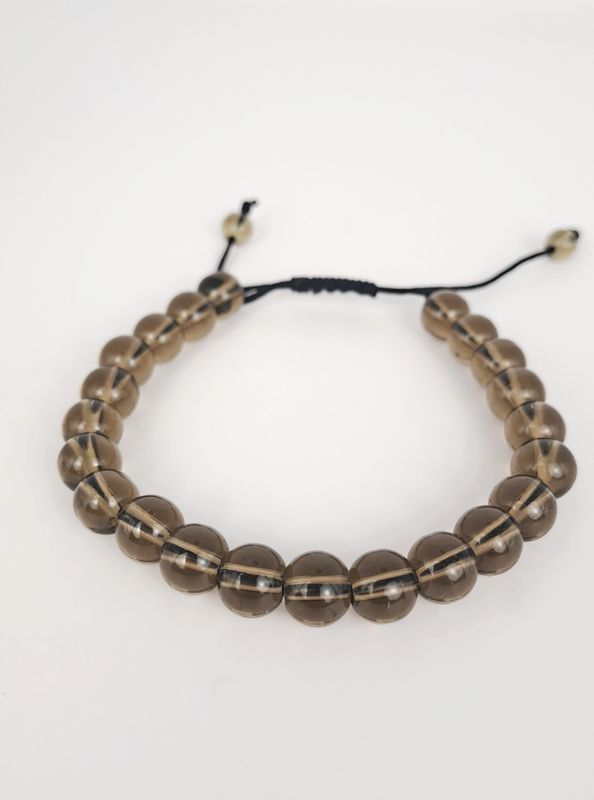 Bracelet cordon Quartz fumé 8mm- Dissipe la négativité, protège