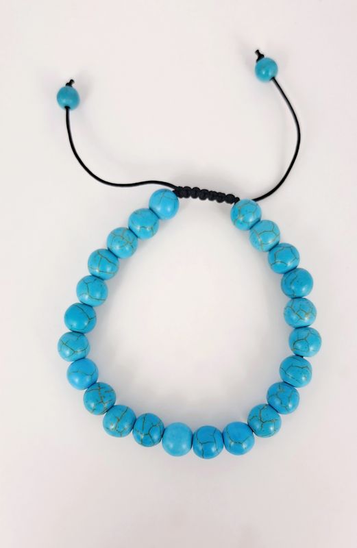 Bracelet cordon Turquoise 8mm- Équilibre émotionnel