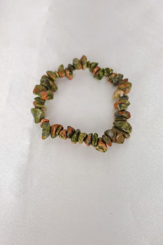 Bracelet Unakite "Baroque"- Surmonter les blocages
