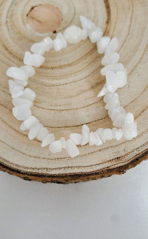 Bracelet Jade Blanc "Baroque" - Équilibre, sérénité