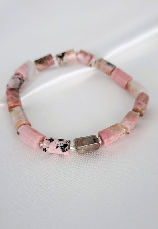 Bracelet Rhodonite - Favorise l'équilibre mental, l'apaisement