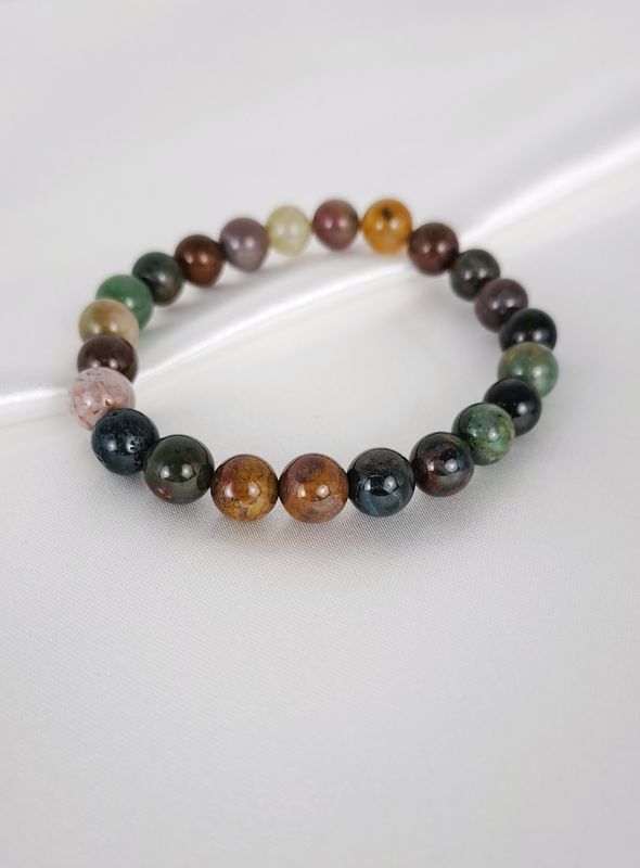 Bracelet Agate Indienne 8mm - Calme les émotions