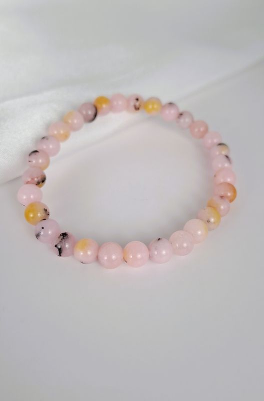 Bracelet Opale Rose 6mm- Éveil spirituel, douceur