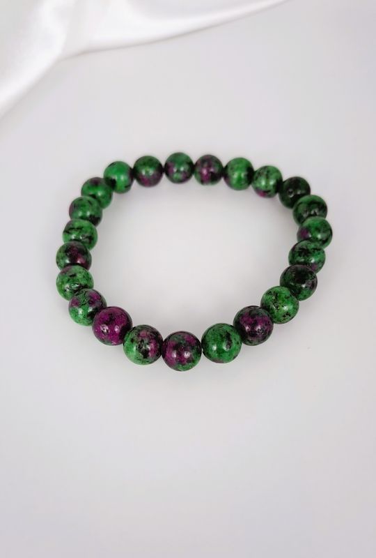 Bracelet Rubis Zoïsite 8mm - Équilibre, vitalité