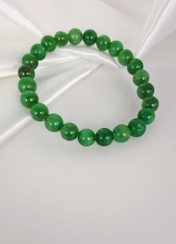 Bracelet Jade vert foncé 8mm - Apaise les émotions, sérénité
